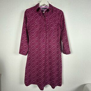 Title Nine Womens Adventurista Shirt Dress Small Purple Pink Pockets Stretch